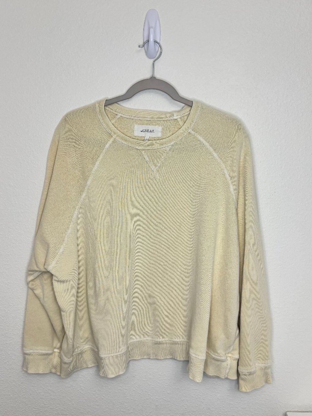 THE GREAT. Slouch sweatshirt in Light Lemon - 2 Medium